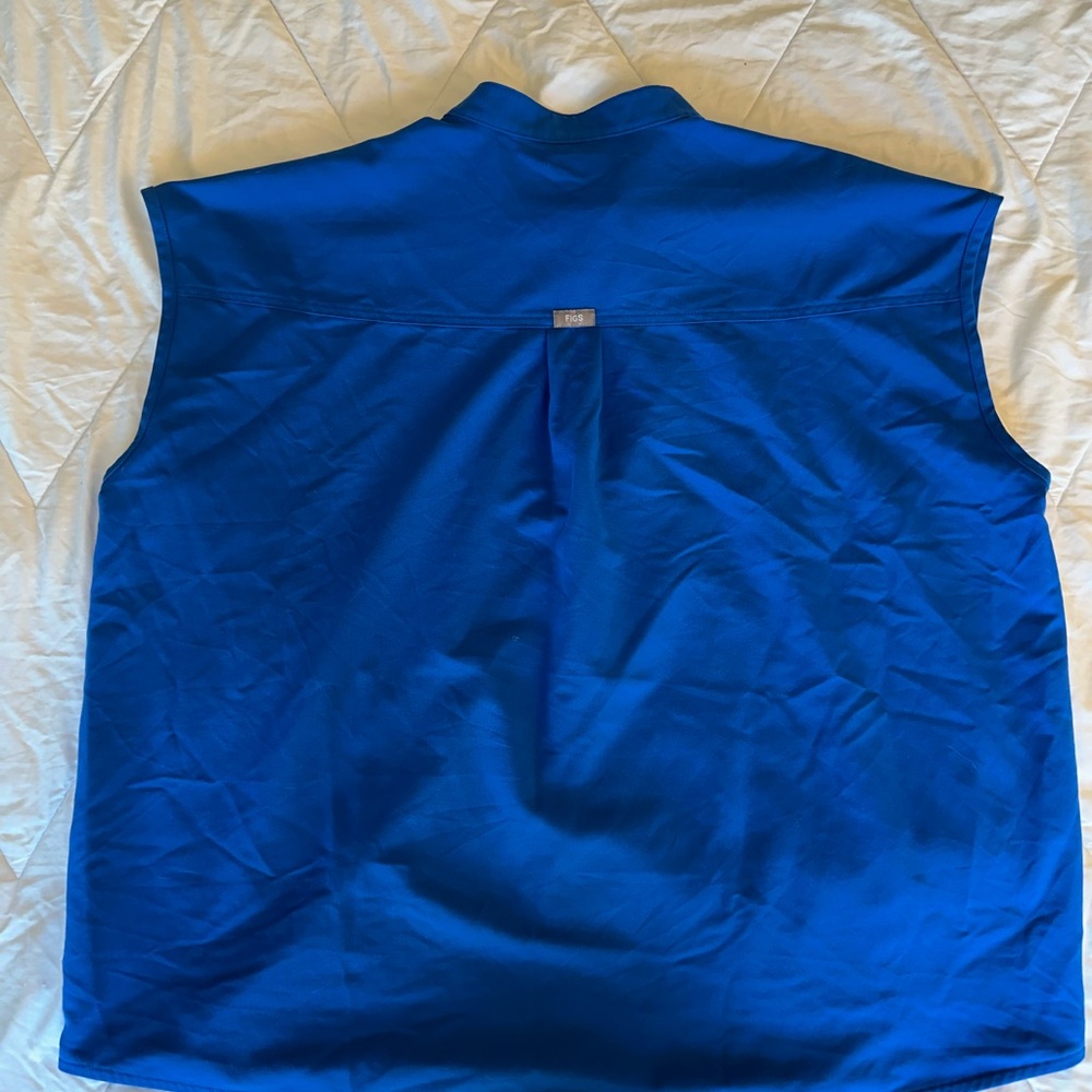 Figs Rafaela Royal Blue Sleeveless Scrub Top - Picture 2 of 3